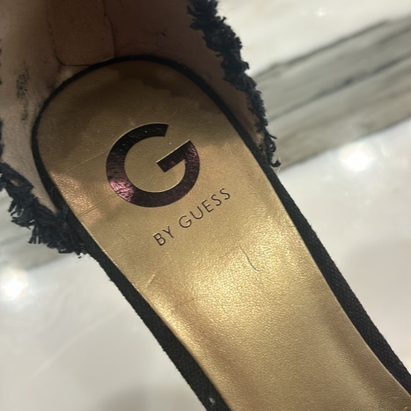 Cork Wedge Black Sandals with Cool Chains Ankle Straps-sz 8.5 - Picture 11 of 14